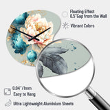 Multi-Color Blooming Flowers IV - Asymmetric Metal Wall Clock
