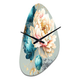 Multi-Color Blooming Flowers IV - Asymmetric Metal Wall Clock