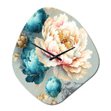 Multi-Color Blooming Flowers IV - Asymmetric Metal Wall Clock
