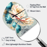 Multi-Color Blooming Flowers IV - Asymmetric Metal Wall Clock