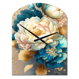 Vibrant Floral Bunch II - Asymmetric Metal Wall Clock