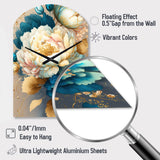 Vibrant Floral Bunch II - Asymmetric Metal Wall Clock