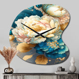 Vibrant Floral Bunch II - Asymmetric Metal Wall Clock