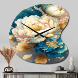 Vibrant Floral Bunch II - Asymmetric Metal Wall Clock