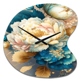 Vibrant Floral Bunch II - Asymmetric Metal Wall Clock