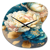 Vibrant Floral Bunch II - Asymmetric Metal Wall Clock
