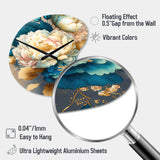 Vibrant Floral Bunch II - Asymmetric Metal Wall Clock