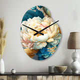 Vibrant Floral Bunch II - Asymmetric Metal Wall Clock