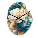 Vibrant Floral Bunch II - Asymmetric Metal Wall Clock