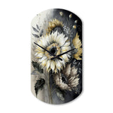 White Sunflower - Asymmetric Metal Wall Clock