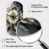White Sunflower - Asymmetric Metal Wall Clock