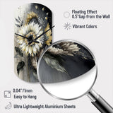 White Sunflower - Asymmetric Metal Wall Clock