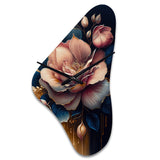 Decadent Pink And Blue Roses III - Asymmetric Metal Wall Clock