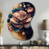 Decadent Pink And Blue Roses III - Asymmetric Metal Wall Clock