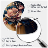 Decadent Pink And Blue Roses III - Asymmetric Metal Wall Clock