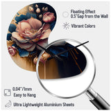 Decadent Pink And Blue Roses III - Asymmetric Metal Wall Clock
