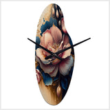 Decadent Pink And Blue Roses III - Asymmetric Metal Wall Clock
