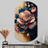 Decadent Pink And Blue Roses III - Asymmetric Metal Wall Clock