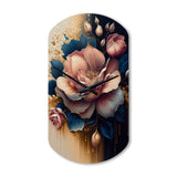 Decadent Pink And Blue Roses III - Asymmetric Metal Wall Clock