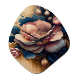 Decadent Pink And Blue Roses III - Asymmetric Metal Wall Clock