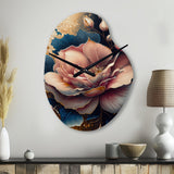 Decadent Pink And Blue Roses III - Asymmetric Metal Wall Clock