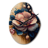 Decadent Pink And Blue Roses III - Asymmetric Metal Wall Clock