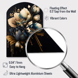 Blue And Gold Tulips II - Asymmetric Metal Wall Clock