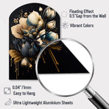 Blue And Gold Tulips II - Asymmetric Metal Wall Clock