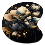 Blue And Gold Tulips II - Asymmetric Metal Wall Clock