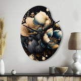 Blue And Gold Tulips II - Asymmetric Metal Wall Clock