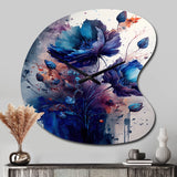 Vibrant Blue Flower Bouquet II - Asymmetric Metal Wall Clock