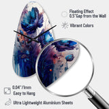 Vibrant Blue Flower Bouquet II - Asymmetric Metal Wall Clock