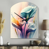 Colorful Cally Lilies II - Asymmetric Metal Wall Clock