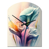 Colorful Cally Lilies II - Asymmetric Metal Wall Clock