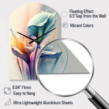 Colorful Cally Lilies II - Asymmetric Metal Wall Clock
