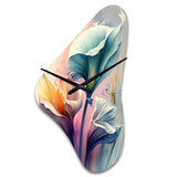 Colorful Cally Lilies II - Asymmetric Metal Wall Clock