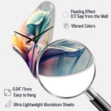 Colorful Cally Lilies II - Asymmetric Metal Wall Clock