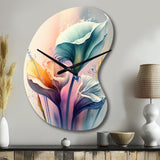 Colorful Cally Lilies II - Asymmetric Metal Wall Clock