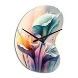 Colorful Cally Lilies II - Asymmetric Metal Wall Clock
