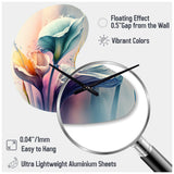 Colorful Cally Lilies II - Asymmetric Metal Wall Clock