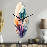 Colorful Cally Lilies II - Asymmetric Metal Wall Clock