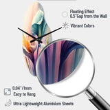 Colorful Cally Lilies II - Asymmetric Metal Wall Clock