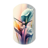 Colorful Cally Lilies II - Asymmetric Metal Wall Clock