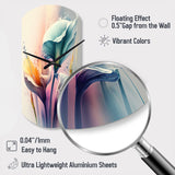 Colorful Cally Lilies II - Asymmetric Metal Wall Clock