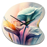 Colorful Cally Lilies II - Asymmetric Metal Wall Clock