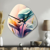 Colorful Cally Lilies II - Asymmetric Metal Wall Clock