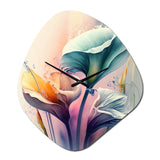 Colorful Cally Lilies II - Asymmetric Metal Wall Clock