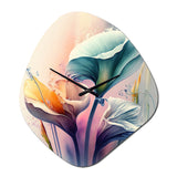 Colorful Cally Lilies II - Asymmetric Metal Wall Clock
