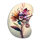 Orchid Floral Design I - Asymmetric Metal Wall Clock