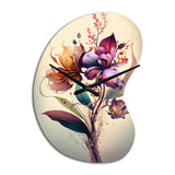 Orchid Floral Design I - Asymmetric Metal Wall Clock